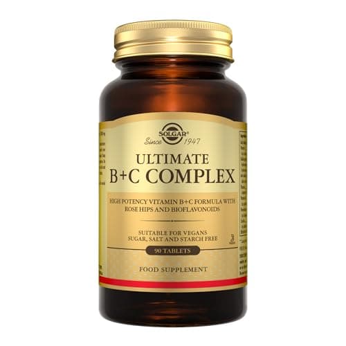 Image of Solgar Ultimate B Plus C Complex Tablets - Pack of 90 - B1, B2, B3, B4, B5, B6, B7, B12, Vitamin C - Multivitamin for Metabolism and Nervous System Support - Vegan, Kosher and Gluten-Free