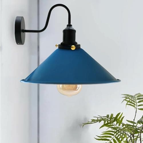 Image of LEDSone Blue Wall Lights, Indoor Wall Lamps Vintage E27, Wall Sconce Lights Metal for Bedroom Living Room Kitchen Hallway Restaurant Bar