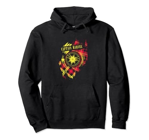 Image of Captain Marvel Tartan Patch Pullover Hoodie
