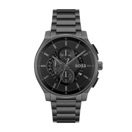 Image of BOSS Chronograph Quartz Watch for Men Peak 2.0 Collection with Black Stainless Steel Bracelet - 1514192