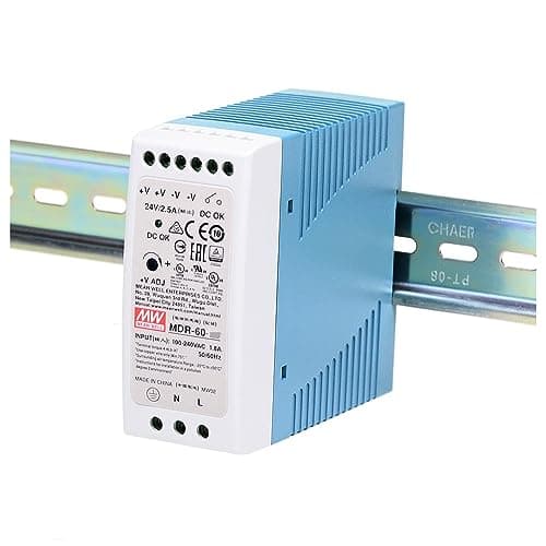 Image of MEAN WELL MDR 60W 5V 10A Switching Power Supply, AC/DC Single Output Industrial DIN Rail MDR-60-5 Type Enclosed Power Supply Driver Transformer
