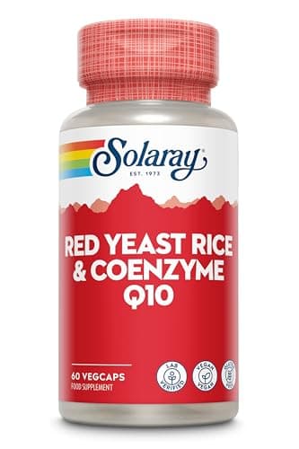 Image of Red Yeast Rice & CoQ10 | 60 Vegan Capsules - High Strength Supplement with Monacolin K, Niacin and Coenzyme Q10 (Ubiquinone) - Citrinin Free - Lab Verified - Solaray