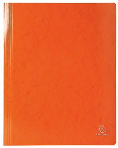 Image of Exacompta - Ref 380809B - Iderama Collection - Flat Bar Files - 240 x 320mm in Size, Suitable for A4 Documents, 355gsm Glossy-Coated Pressboard - Orange