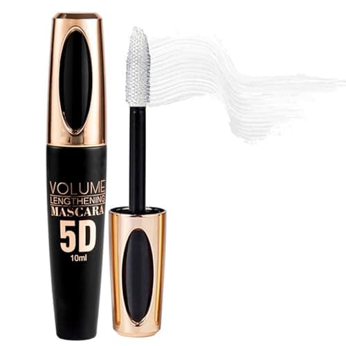 Image of White Mascara, Telescopic Mascara Lash Primer, Coloured Waterproof Long Lasting, Thick Smudge-Proof 5d Fiber, for Sensitive Eyes Makeup, Party Stage Use Halloween Christmas Gifts