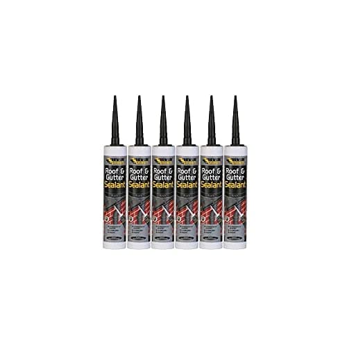 Image of 6 X Everbuild Roof & Gutter Sealant Black 310ml EVBROOFBL