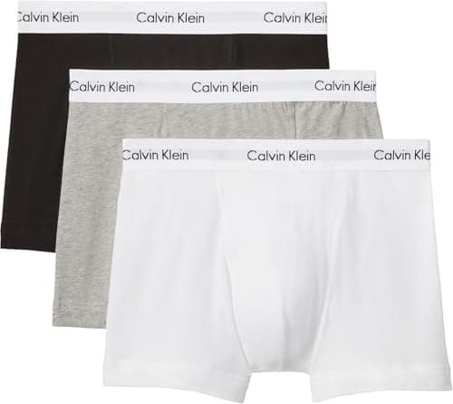 Image of Calvin Klein Men's Trunk 3pk Trunk, Black/White/Grey Heather, L