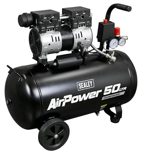 Image of Sealey Oil Free Low Noise Direct Drive Air Compressor, 50L, 1hp, 5.6cfm, 116psi, 750W - SAC5000S