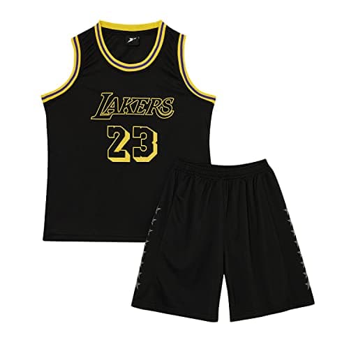 Image of Kids Boys Basketball Kit 2-Piece Set - Tank Top & Matching Shorts, Sleeveless Training Jersey, Sports Gifts for Child (8-10 Years, Black)