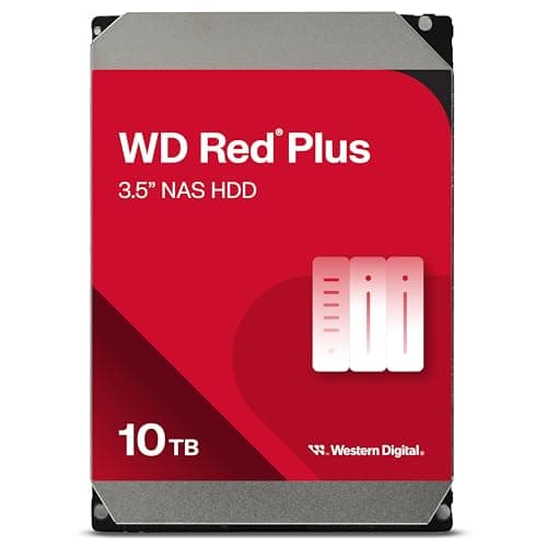 Image of WD Red Plus 10TB NAS 3.5" Internal Hard Drive - 7200 RPM Class, SATA 6Gb/s, CMR, 256MB Cache
