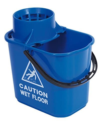 Image of 2Work Plastic Mop Bucket with Wringer 15 Litre Blue 102946BU
