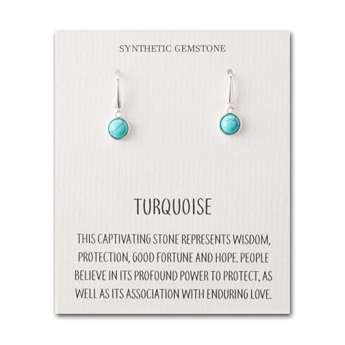 Image of Philip Jones Synthetic Turquoise Drop Earrings with Quote Card
