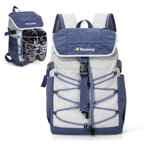 Image of Bosdeny Daily Backpack, Packable Rucksack Daypack for Men Women, Foldable Laptop Bag with Multiple Pockets, Casual Bags for Work Hiking Camping Travelling (Blue)