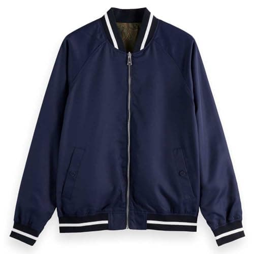 Image of Scotch & Soda Men's Reversible bomber Jacket, Navy 401,