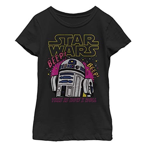 Image of STAR WARS Girls' R2D2 T-Shirt, Black//Red, M