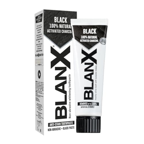 Image of BlanX Black Activated Charcoal Toothpaste, Non-Abrasive Whitening with Anti-Stain Properties, Deep Cleaning and Whitening Action, Peroxide Free, 75ml