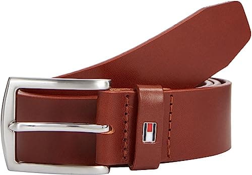 Image of Tommy Hilfiger Men's New Denton 3.5 Belt Am0am08360 Belts, Brown (Dark Tan), 95