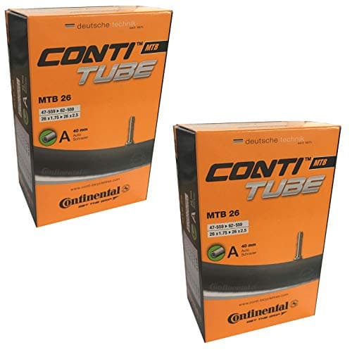 Image of Continental 26" x 1.75-2.5 Mountain Bike Inner Tube - Schrader 40mm Valve (Set of 2),Black