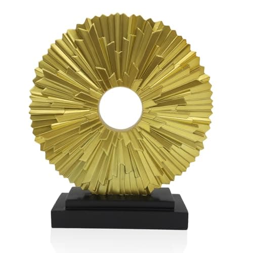 Image of Gold Home Decor Sculpture, Unique Round Line Statue, Modern Decor for Living Room, TV Stand, Office, Bedroom, Dining Table