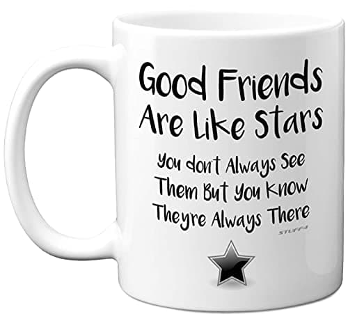Image of Best Friends Mug - Good Friends are Like Stars - 11oz Dishwasher Safe Ceramic Mug for Women or Men, Perfect for Birthday, Mother's Day