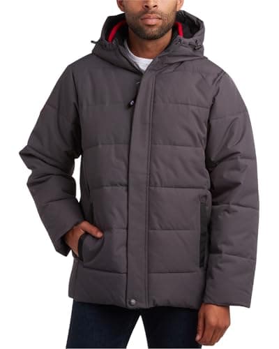 Image of CANADA WEATHER GEAR Men's Winter Jacket – Heavyweight Puffer Jacket – Casual Coat for Men (M-XXL), Charcoal 2, X-Large