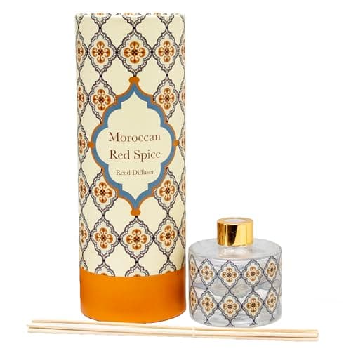 Image of Red Cinnamon 150ml Reed Diffuser Bottle Scented Moroccan Spice Home Fragrance
