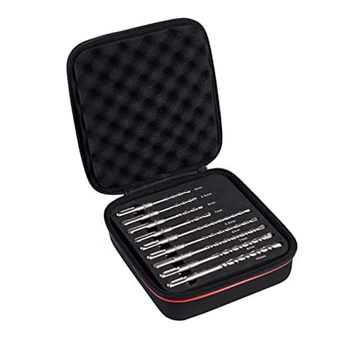 Image of Starrett SDS Plus Drill Bit Kit - 9 Piece KBPSK09 Carbide Tip 2 Point Flute Hammer Drill Bits Set - For Concrete Masonry Stone Bricks