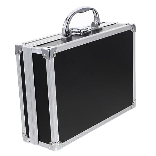 Image of Toyvian Aluminum Hard Briefcase 9 Inch Portable Tool Storage Case with Handle Multi-Functional Aluminium Tool Box for Travel Business and Home Use