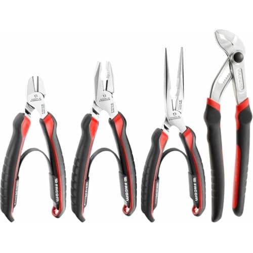 Image of FACOM FAC30951 Set of 4 Multi-Grip Pliers with Locking Cutters with Half Round Nozzles and Universal CPE.A1PB