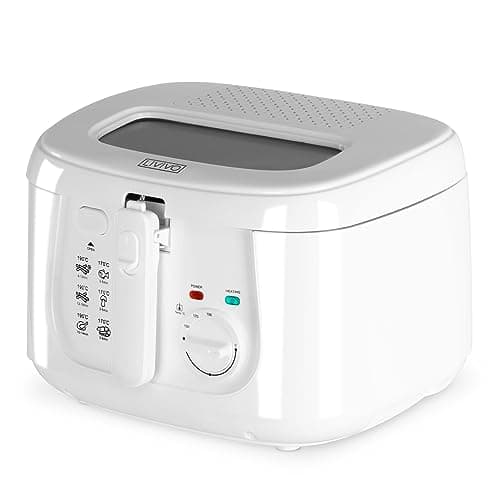Image of LIVIVO 2.5L Deep Fat Fryer – Electric Chip Fryer with Non-Stick Coating, Viewing Window, Built in Odour Filter and Removable Lid for Easy Cleaning – Compact Deep Fat Fryers Easy Clean - White