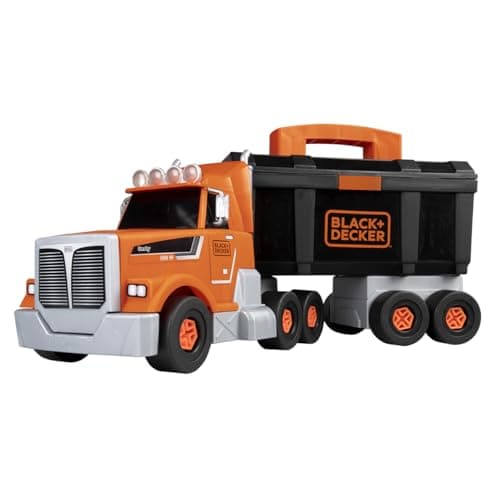 Image of Smoby - Black+Decker - Bricolo Truck - Accessories Included - Trailer - Carrying Handle - Crane Construction - From 3 Years