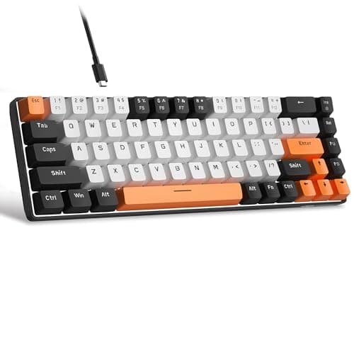 Image of MageGee Portable 60% Mechanical Gaming Keyboard, LED White Backlit Compact 68 Keys Mini Wired Office Keyboard with Red Switch for Windows Laptop PC Mac - White/Black