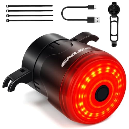 Image of Ainiv Smart Bike Tail Light with Brake Sensor, 6 Lighting Modes, USB Rechargeable Bicycle Taillight, IP66 Waterproof Durable Rear Light, Safety Warning Rear Bike Light for Night Riding Mountain