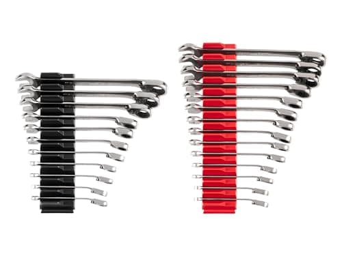 Image of TEKTON Reversible 12-Point Ratcheting Combination Wrench Set with Modular Organizers, 25-Piece (1/4-3/4 in., 6-19 mm) | WRC94304