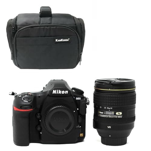 Image of KamKorda Camera Bag + D850 DSLR Camera + AF-S NIKKOR 24-120mm f/4G ED VR Lens, 45.7MP FX-Format BSI CMOS Sensor, EXPEED 5 Image Processor, 3.2" Tilting Touchscreen LCD