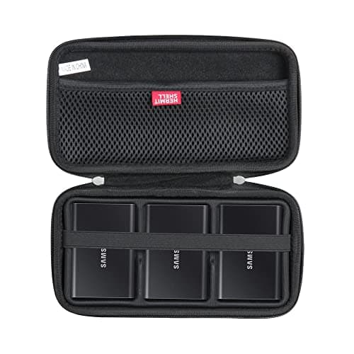 Image of Hermitshell Hard Travel Case for Samsung T7 / T7 Touch Portable SSD 1TB 2TB 500GB USB 3.2 External Solid State Drive (Case for 3 Hard Drives, Black)