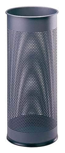 Image of Durable 28.5 Litre Metal Round Umbrella Stand - Charcoal Colour - Perfect for Reception Areas - With Perforated Air Flow Holes to Help Drying