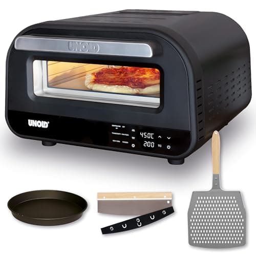 Image of Unold Don Luigi 450°C Pizza Oven 68815 - Indoor Electric Neapolitan Pizza Maker - Peel & Cutter Set - Up to 12" (32cm Stone) - Improved Max Temp - 1700W - Adjustable Timer - Touch Control LCD - 240V