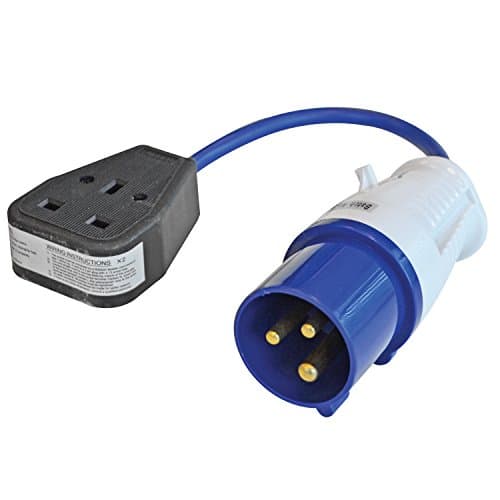 Image of Faithfull FPPFLYLEAD Fly Lead Converter 16A Plug to 13A 3 Pin Socket 240v 35cm Lead