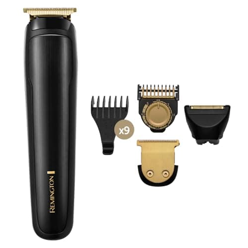 Image of Remington T-Series Beard Trimmer and Hair Clipper Kit for Men (38mm T-Blade for Professional Cutting, Foil Shaver, Adjustable Comb, 9 Comb Attachments, Waterproof, Cordless, 5-Hour Runtime) MB7050