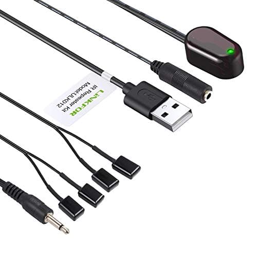 Image of LiNKFOR IR Extender with 1 Receiver and 4 Emitters IR Repeater Infrared Remote Control Kit Hidden IR System Compatible with Box Satellite TV Receiver DVD Player Blu-ray Player