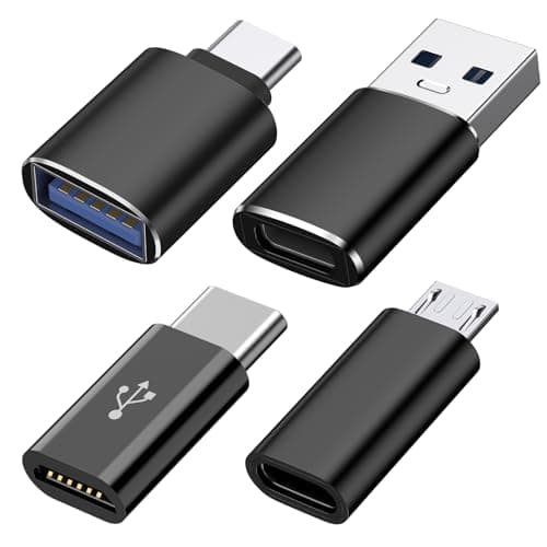 Image of USB C Adapters 4 Pack, USB C to USB 3.0 OTG Adapter, Micro USB to USB C Adapter Compatible with MacBook Pro, Samsung Galaxy, Smartphones, Laptops, PC, in Car and More