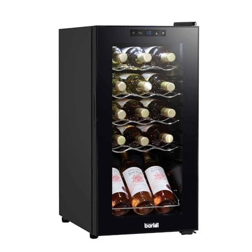 Image of Dellonda Baridi 15 Bottle Wine Cooler Fridge with Digital Touch Screen Controls & LED Light, Black - DH5