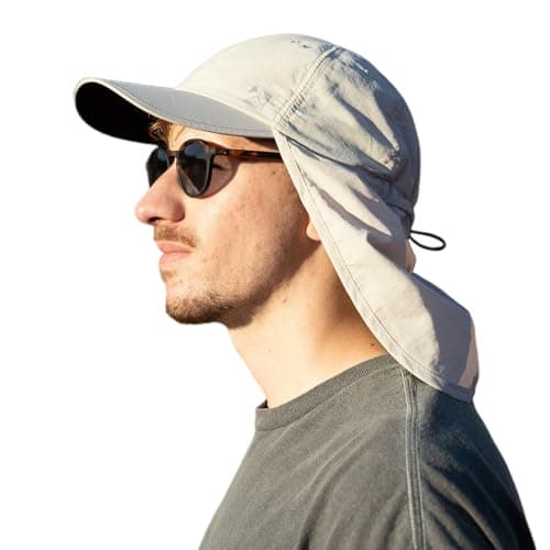 Image of TOP-EX XL/XXL Waterproof Baseball Cap Mens with Neck Cover UPF 50 Sun Hats Women, Foldable Summer Hats Safari Hiking Outdoor Hat Breathable Adjustable Grey M/L