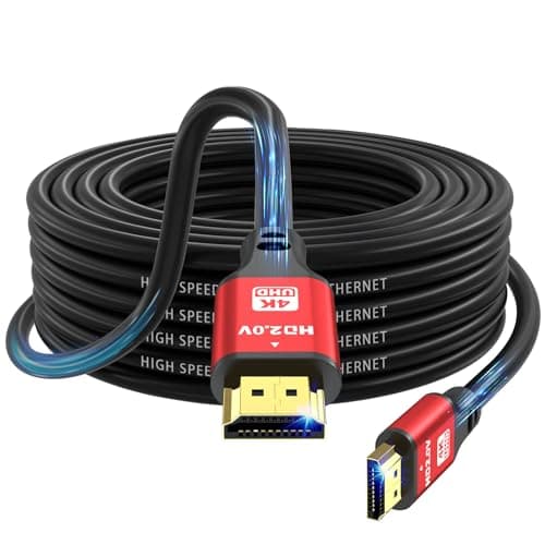Image of jojobnj 4K HDMI Cable 10m, High Speed HDMI 2.0 Cord 4K@60Hz 18Gbps, Ultra HD,Ethernet Audio Return,Video 4K,1080p,3D,Arc, HDR Compatible with Xbox,PS5/PS4,HDTV,Laptop ect(Red)