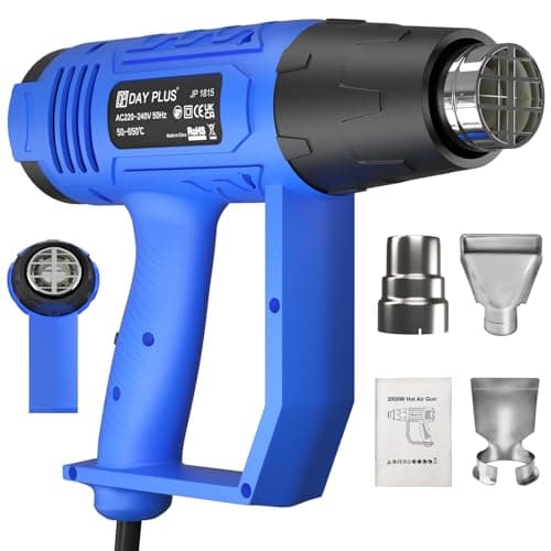 Image of Heat Gun for Heat Shrink, 2000W Heat Gun Professional Hot Air Gun, Dual Temperature Control 300°C & 600°C, 1.5s Fast Heating, Ideal for Stripping Paint, Soldering Pipes, Shrinking PVC, 3 Nozzles