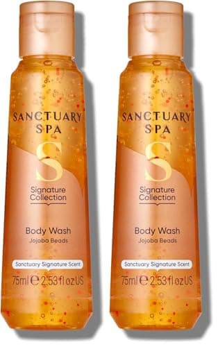 Image of Sanctuary Spa Signature Collection with Jojoba Beads, Cruelty Free & Vegan Body Wash, 75ml (Pack of 2)