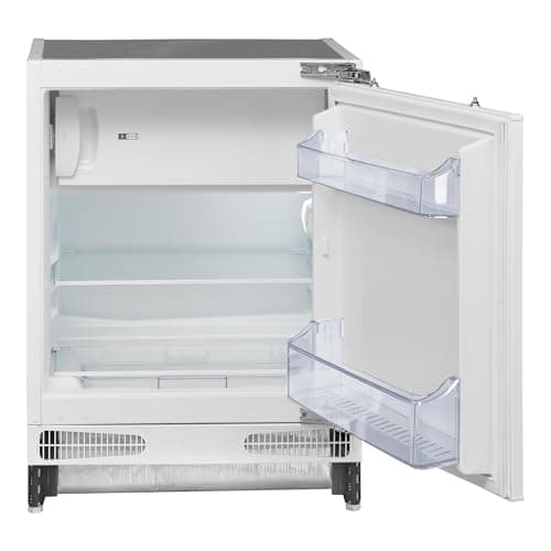 Image of Statesman 114L Integrated Under Counter Fridge with Ice Box – D Rated, Quiet 37dB, Reversible Door, Adjustable Shelves, White