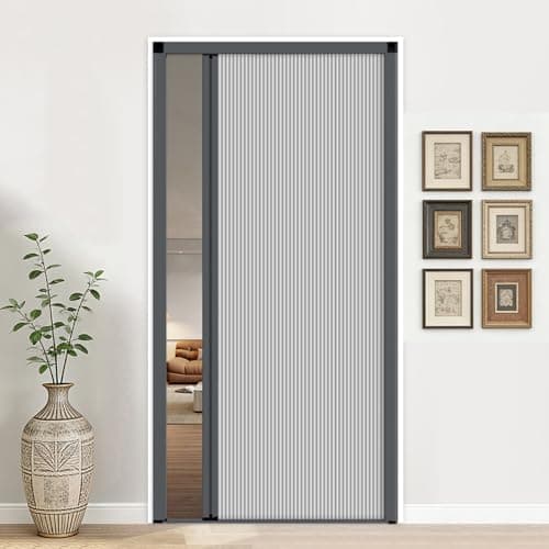 Image of Folding Doors Concertina Doors Internal Living Space Folding Gate with Handle Waterproof and Heat Insulation Space Saving for Kitchens/Closet Customizable(Grey - W×H:80×180cm)