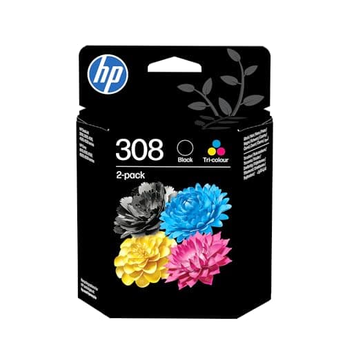 Image of HP 308 2-Pack Black and Tri-Colour Original Ink Cartridge Combo DeskJet 2900, 4300 Envy 6000, 6500 Series Printers
