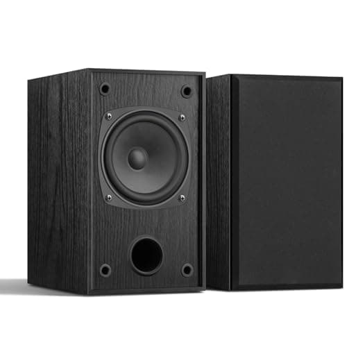 Image of WMQ Passive Bookshelf Speakers Pair,30W *2 ，Stereo Hi-Fi Speakers with 4" Full-Range Driver & Built-in Wall-Mount, MDF Wood Enclosure,Ideal for Turntable, Needs Amplifier/Receiver(Black)